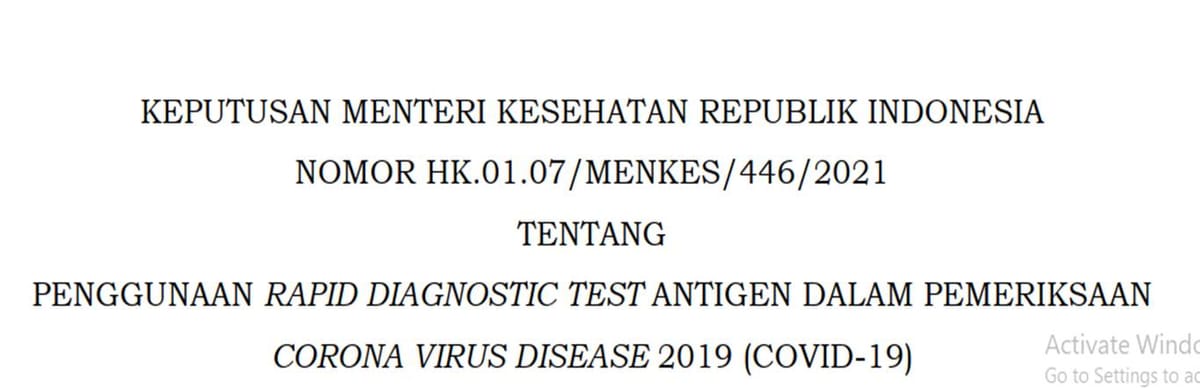KMK no. HK.01.07/MENKES/446/2021 Tentang Rapid Antigen COVID-19