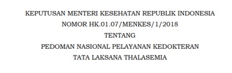 [Download] Pedoman Nasional Pelayanan Kedokteran Tata Laksana Thalassemia (KMK)